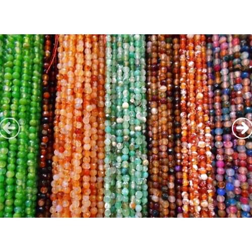 Wholesale 4mm Faceted Gem Stone Beads 15" Pick Color Natural Stone Space Beads fit Jewelry Making BTB744-01