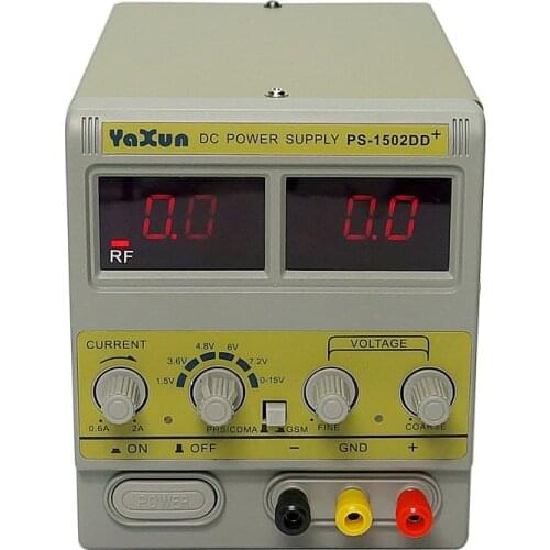 Factory wholesale YAXUN 1502DD+ for Mobile Phone15V 2A Adjustable Regulated DC Power Supply with LED Display 220V 110V