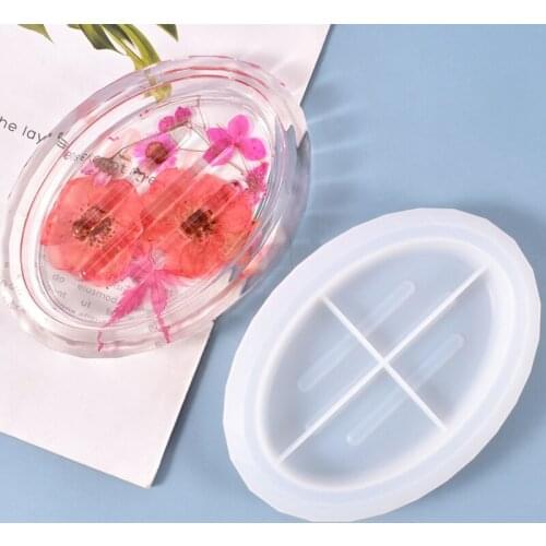Oval Aromatherapy Plaster Candle Mold DIY Transparent Epoxy Resin Tool Soap Tray Decoration Ornaments