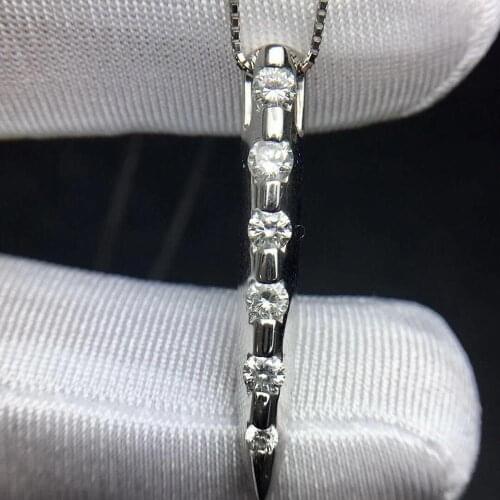 Diamond Necklace Pure 18 K Gold Jewelry Real White Diamond 0.5ct Females Classic Cross Diamonds Jewelry Necklaces