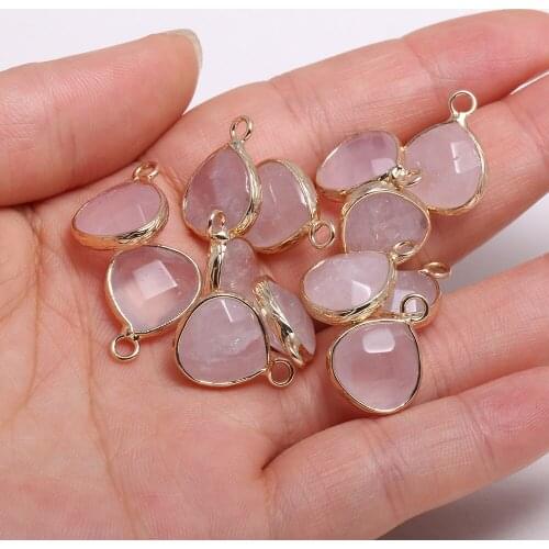 2Pcs Necklace Pendant Section Drop Shaped Pink Crystal Pendant For Jewelry Making Necklace Handiwork Sewing Craft Accessory