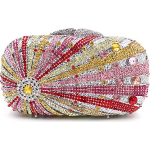 11 Colors Luxury Crystal Metal XIYUAN Clutches Women Evening Party Purse Fashion Rhinestone Ladies Handbags Clutch Wedding