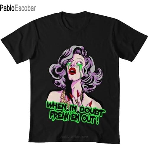 SHARON NEEDLES WHEN IN DOUBT FREAK EM OUT T shirt sharon needles rupaul drag race drag queen scary spooky grime rupaul