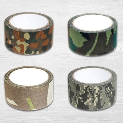 4 Colors Tactical Camo Tape Self-Adhesive Camouflage Tape Outdoor Hunting Shooting Stealth Tape Rifle Gun Stretch Wrap Cover