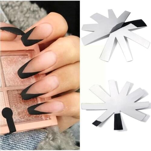 French Smile Cut V Line Nail Art Tool Manicure Template Stencil Easy Care Nail Edge to Plate Molds Stamping Trimmer Clean S1A5