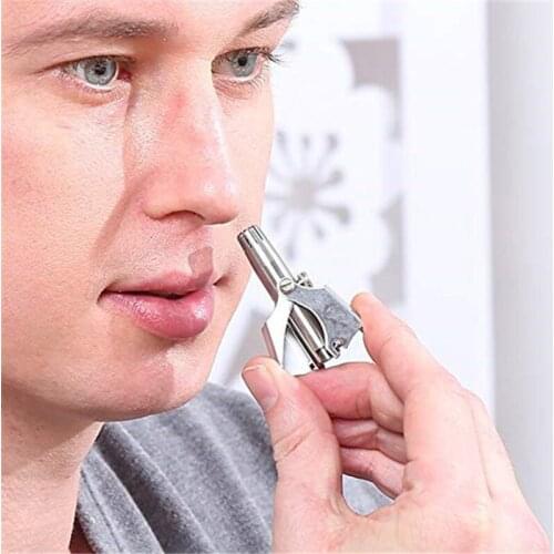Nose Hair Trimmer Waterproof Manual Stainless Steel Hair Remover For Men And Women ​with Clean Brushes Trimmer And Exquisite Box