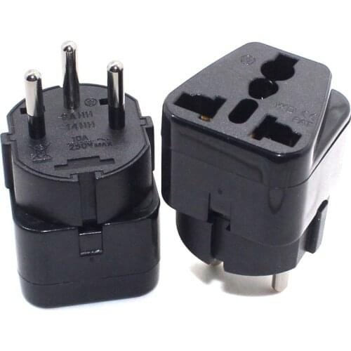 Black copper CE Universal Socket Israel Travel Adapter plug EU US UK German Franch Russia India to Israel Wall Charger Converter