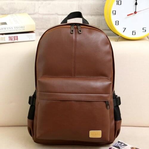 Hot Top PU Leather Waterproof Travel Laptop Backpack Bag For College Simple Design Men Casual Daypacks Mochila Male School Bag88