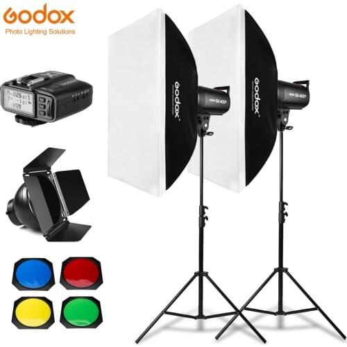 800Ws Godox SK400 SK400II 2x 400Ws Photo Studio Flash Lighting,Softbox,280cm Light Stand,Barn Door,Flash built-in Receivers