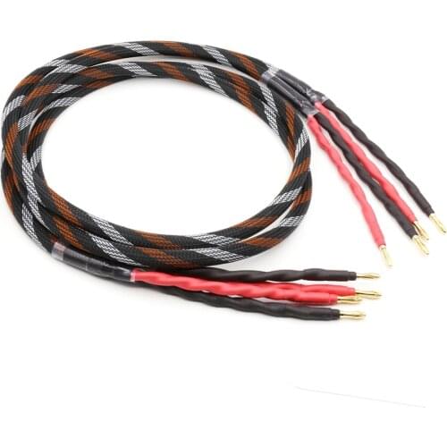 Yter Pair hifi speaker wire, audio cable, professional hifi speaker wire, 4N oxygen-free copper, banana Y plug speaker cable