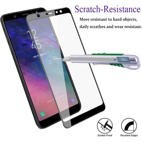9D Full Protective Glass on For Samsung Galaxy J4 J6 A6 A8 Plus A5 A7 J7 J8 2018 Glas Tremp A750 A730F Samsun Sumsung Galaxy