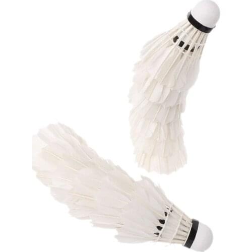 12X Training Sports White Goose Feather Shuttlecocks Birdies Badminton Ball Game U7EF