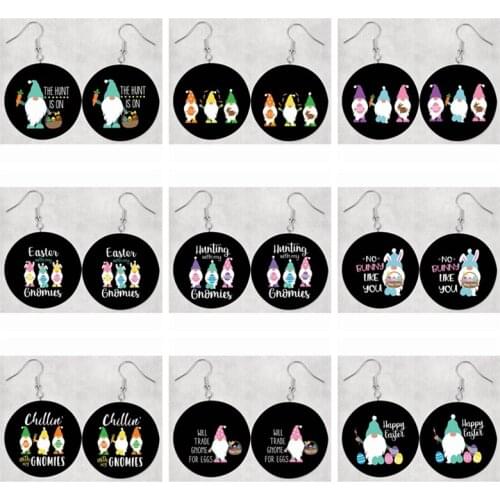 2021 Happy Easter Gnomes Eggs Earrings My First Colorful Bunny Boy Earrings Stock