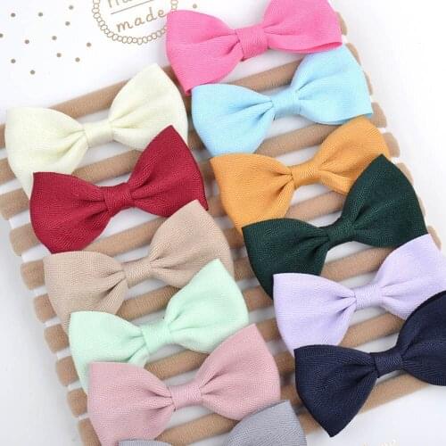 36pc/lot 2020 New 2.8" Baby Bow Headbands Solid soft nylon hairband Bow Baby Headband for Girl Nylon HeadBands Newborn Headbands