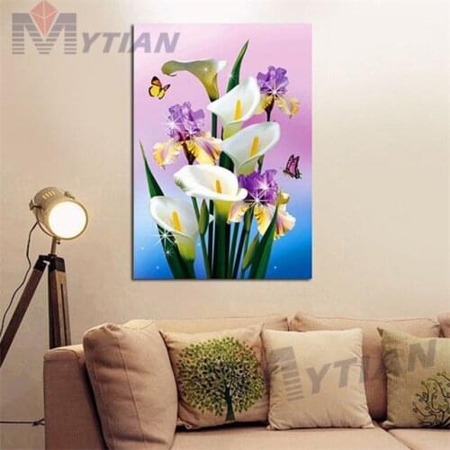 5D DIY Full Drill Round Square Diamond Painting Rhinestone Diamond Embroidery Calla Flowers Icon Cross Stitch Wall Art Home Gift