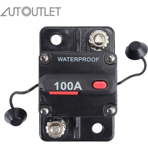 AUTOUTLET 12V 24V Fuse Reset Car Auto 100A AMP Amplifier Circuit Breaker Dual Battery IP67 Waterproof For Vehicles Ships Boat
