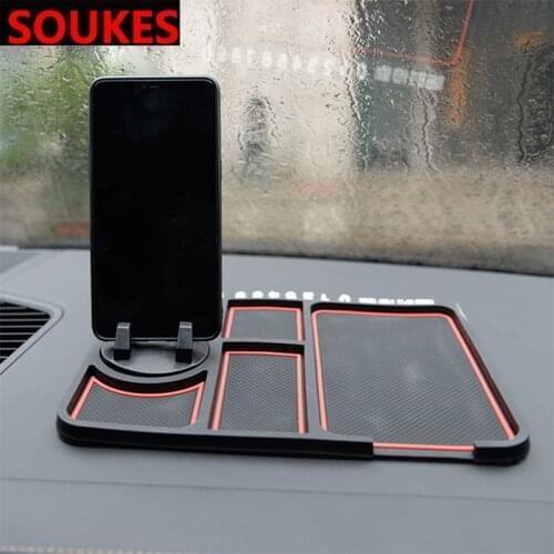 3 In 1 Car Anti-Slip Mat Parking Card Phone Holder For Hyundai Solaris Tucson 2016 I30 IX35 I20 Accent Santa Fe Citroen C4 C5 C3