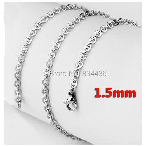 Free Shipping fashion thin chain 1.5mm cross chains stainless steel necklaces fashion mens womens jewelry small necklaces 50pcs