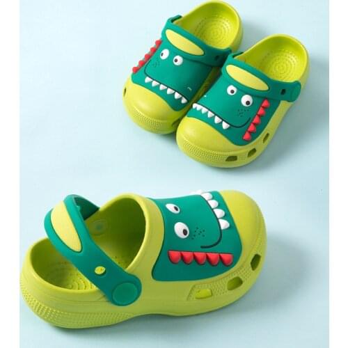 Boys Girls Summer Childrens Hole Shoes Kids Sandals Boys Dinosaur Cute Cartoon Baby Slippers 1-9 Years Old Toddler Sandals
