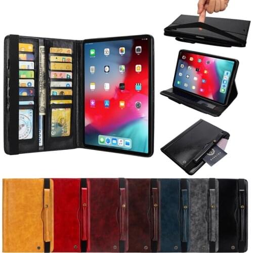 Case For iPad Pro 12.9 2015 2017 2018 case with pencil holder Smart Leather Card slot Bag Pouch case For iPad Pro 12.9" Cover