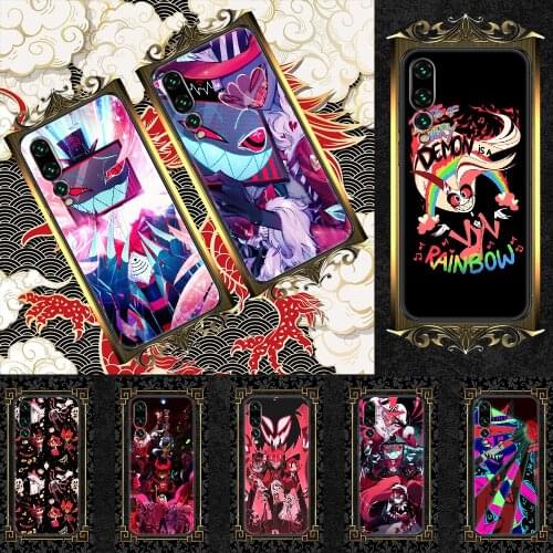 Hoteles Hazbines Alastor Cartoon Phone case For Huawei P Mate P10 P20 P30 P40 10 20 Smart Z Pro Lite 2019 black silicone hoesjes