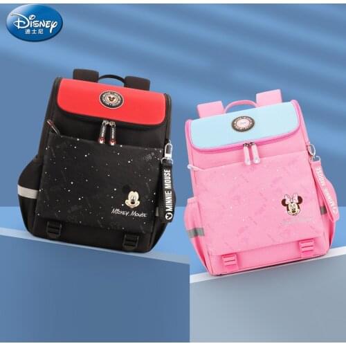 Disney Children Backpack Student School Bag Boy Girl Bag 6-12 Years Old Cartoon Mickey Backpack Ridge Protection Lightening