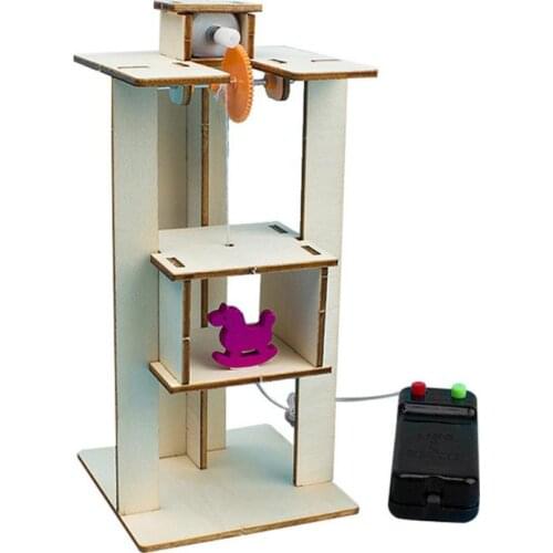 DIY Remote Control Electric Lift Elevator Kids Science Toys Experiment Kits Creative STEM Education Innovation School Project