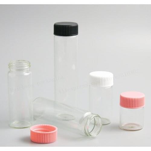 Travel 15ml 25ml 40ml 50ml 60ml Clear large liquid Glass Bottle 2oz Glass Vials Containers For Essential Oil Use 500pcs