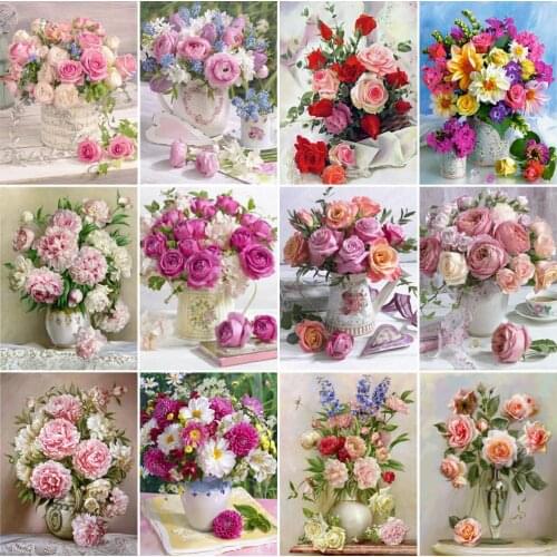 EverShine Diamond Painting Flowers New Arrival 5D Diamond Embroidery Full Square Drill Rose Beaded Cross Stitch Kit Wall Art