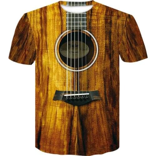 Rock Music Guitar 3D Tshirt summer Men/Women Fashion T-shirt Casual Tee shirt Punk Streetwear Men clothing Oversized T shirt