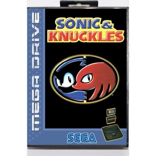 Sonic and Knuckles Game Cartridge 16 bit MD Game Card With Retail Box For Sega Mega Drive For Genesis