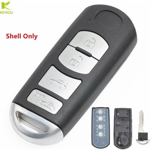 KEYECU Replacement New Smart Remote Car Key Shell Cover 4 Buttons for MAZDA 3/6/MX-5 Miata (2009-2012) CX-7/CX-9 (2010-2012)