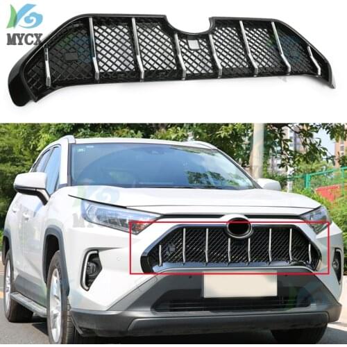 Body Kit Front Bumper Cover Reftting Grill Accessories ABS Material Racing Grille For Toyota RAV4 2019-2020