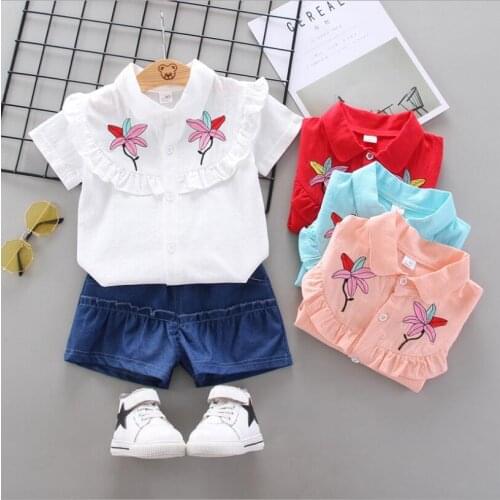 Baby girls clothes sets summer toddler fashion t-shirts+shorts clothing set girl infant cotton tracksuits outfits 2020 new suits