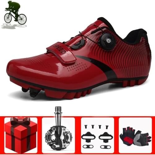 Self Lock Cycling Shoes Men Sapatilha Ciclismo Mtb Red Mountain Bike Bicycle Sneakers Women Professional Breathable Bicicleta