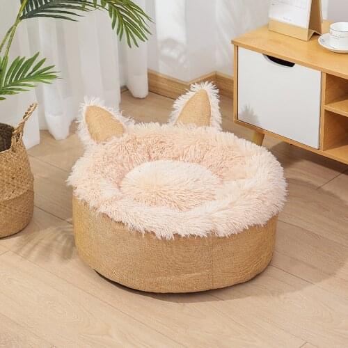 Pet Dog Bed Basket Cat Beds Warm Kennel For Pet Supplies Sofa Dog House For Cat Big Cushion Sleeping Cat Pad Dog Accessories