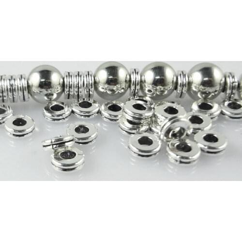 100Pcs Round Hollow Beads Tibetan Silver Metal Spacer Bead for Jewelry Making DIY Findings Pendant Charms Bracelet Making Craft