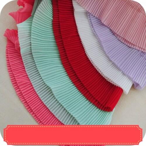 6.5cm 120D Chiffon Pleated Elastic Lace Ribbon Handmade DIY Apparel Sewing Fabric Home Curtain Textile Garment Accessories Tape