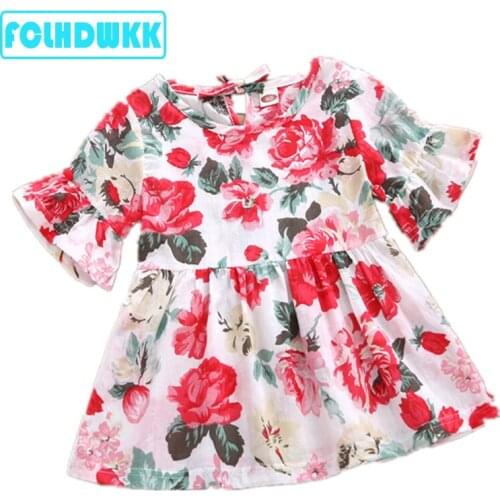 2019 Summer Baby Girls Dress Kids Dresses For Girls Flying Sleeve Princess Dresses Newborn Toddler Tutu Mini Dress Tops Clothes