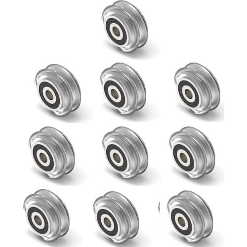 Kandebearings 10pcs CNC clear Polycarbonate Xtreme v Mini wheel for Openbuilds v-slot linear rail system High precision