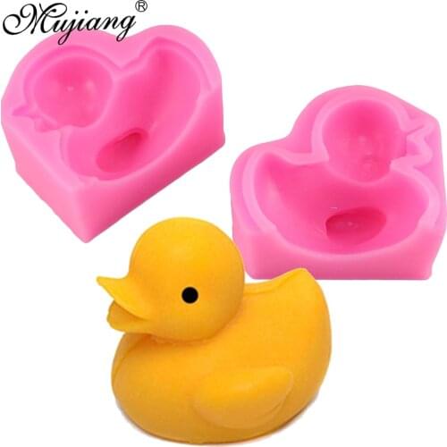 Mujiang 3D Duck Silicone Candle Mold Clay Soap Molds Fondant Cake Decorating Tools Gumpaste Chocolate Moulds Kitchen Baking