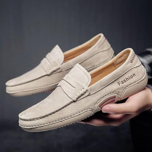 Men Shoes Casual Luxury Brand 2021 New Leather Italian Men Loafers Moccasins Slip on Mens Boat Shoes