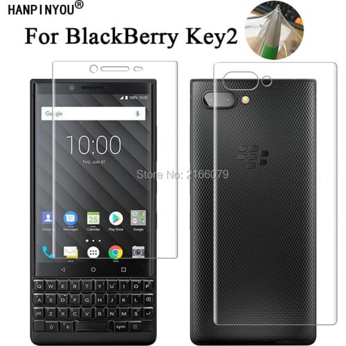 For BlackBerry Key 2 Two Key2 Athena Soft TPU Front Back Full Cover Screen Protector Transparent Protective Film + Clean Tools