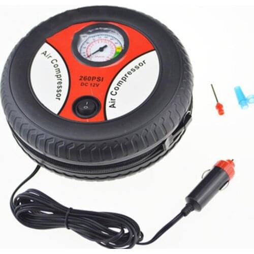 Portable Air Compressor Pump, 12V DC Car Tire Inflator with Pressure Gauge 260 PSI Tire Pump, Air Pump for Car Tires, Bicycle