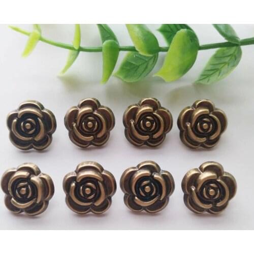 30pcs/lot Rose Flower Buttons Sewing-On One-Hole Resin Buttons For Clothes Bag Fashion Craft DIY Decoration Beautiful 15mm