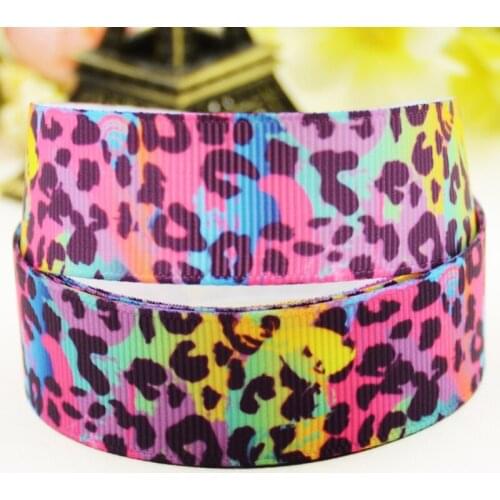 22mm 25mm 38mm 75mm Leopard print Cartoon printed Grosgrain Ribbon party decoration 10 Yards X-03351