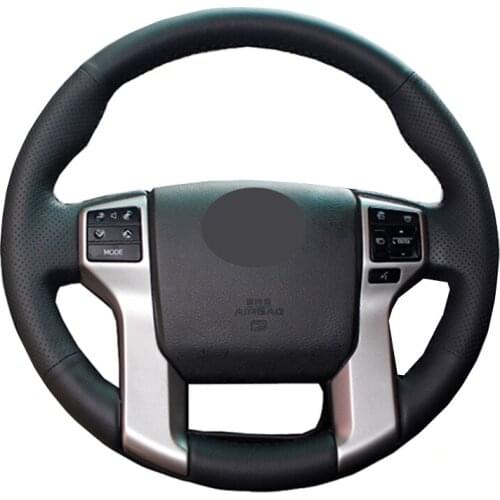 Hand Sew Car Steering Wheel Cover Wrap Leather Suede For Toyota Land Cruiser Prado Land Cruiser Tacoma Tundra Sequoia 2014-2020