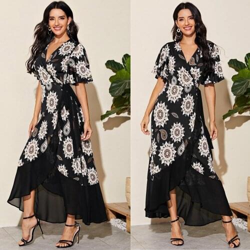 S4LIU Summer Short Sleeve Dresses