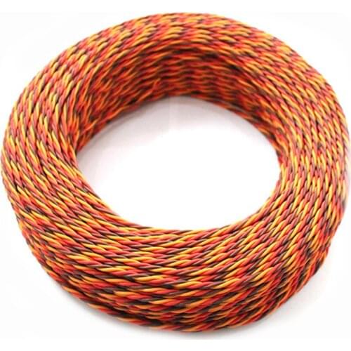 DIY JR Color 26# 26AWG Servo Extension Cable Twisted Wire 30 Meters without Connector for RC Model