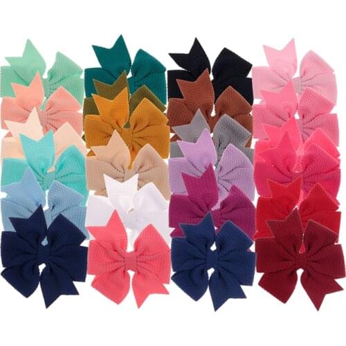 Nishine 4" 30pcs/lot Swallowtail Chiffon Bows for Baby Girls Headbands Boutique Bows for Hairpins Clips Diy Hair Accessories